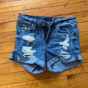 Aeropostale Light Blue Ripped Jean Shorts